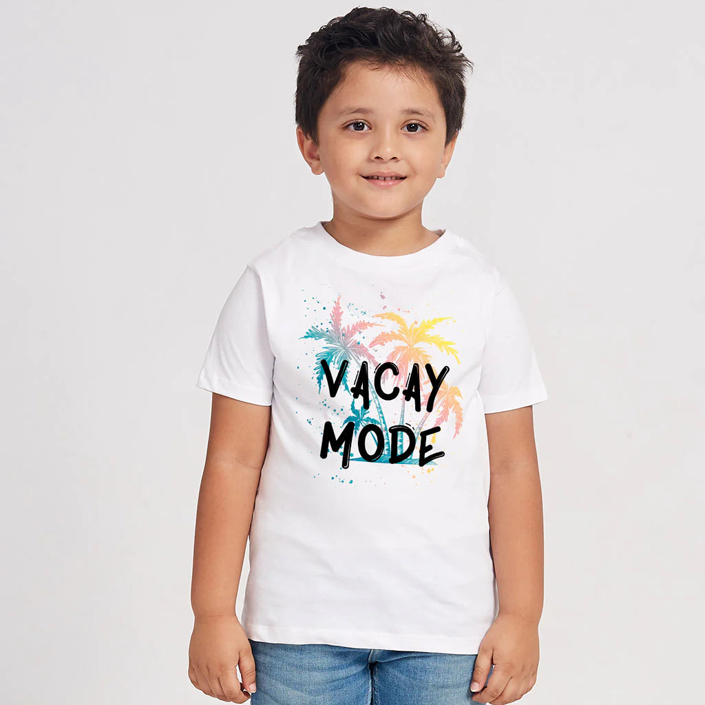 Vacay Mode, Dad Mom And Two Son's Family Tees (Pack Of 4)
