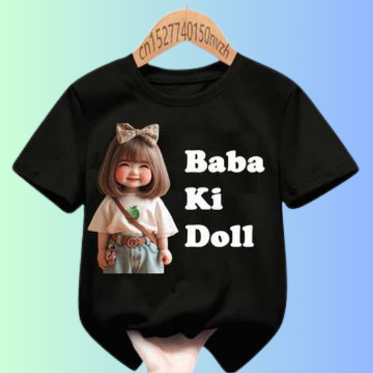 Baba Ki Doll T Shirt (Full Black)