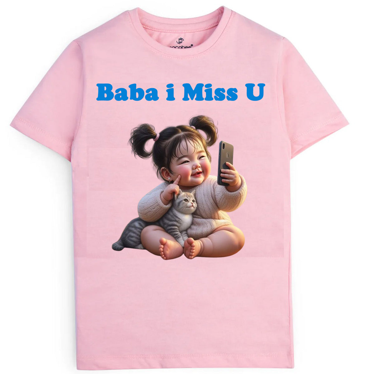 Baba I Miss U T Shirt (Pink)