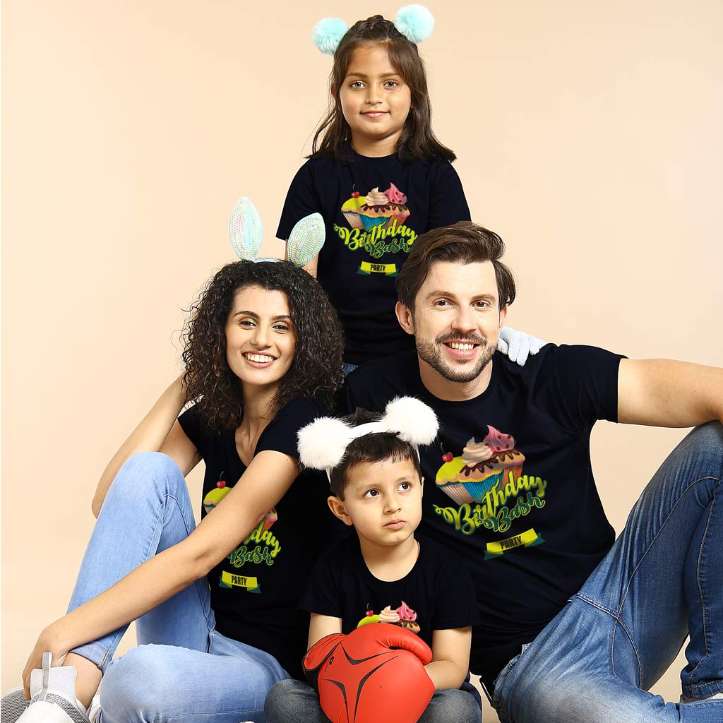 Birthday Bash Party Family Pack Of 4  Tees