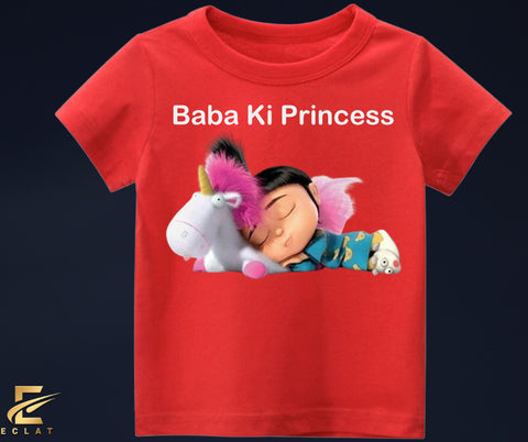 Baba Ki Princess T Shirt (Red & White)