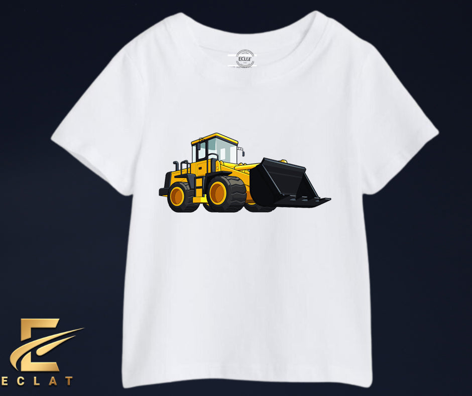 Yellow Tractor T Shirt (White)